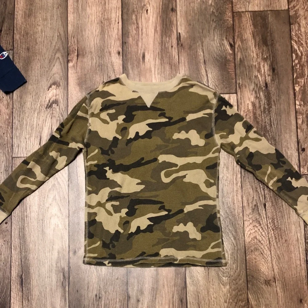 Boys Long Sleeve Shirt Bundle M-L | Champion Gap Kids Camo Thermal 3-Pack